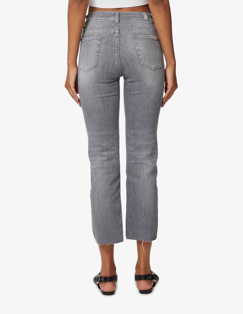 rinascente 7 For All Mankind Jeans a gamba dritta con orlo a taglio vivo - grigio
