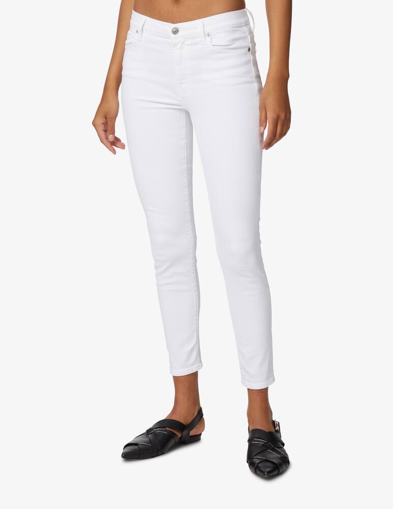 rinascente 7 For All Mankind Jeans a vita alta skinny crop - bianco