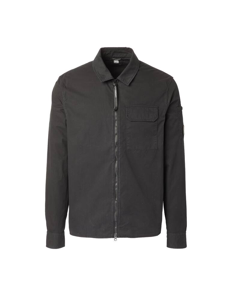 rinascente Cp Company Camicia gabardine smerigliata con zip - nero