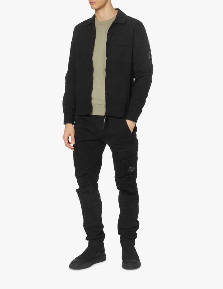 rinascente Cp Company Camicia gabardine smerigliata con zip - nero