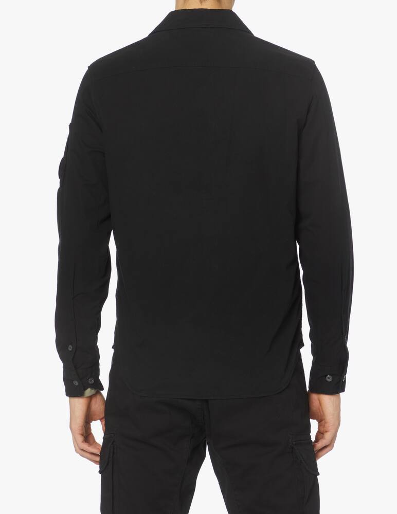 rinascente Cp Company Camicia gabardine smerigliata con zip - nero