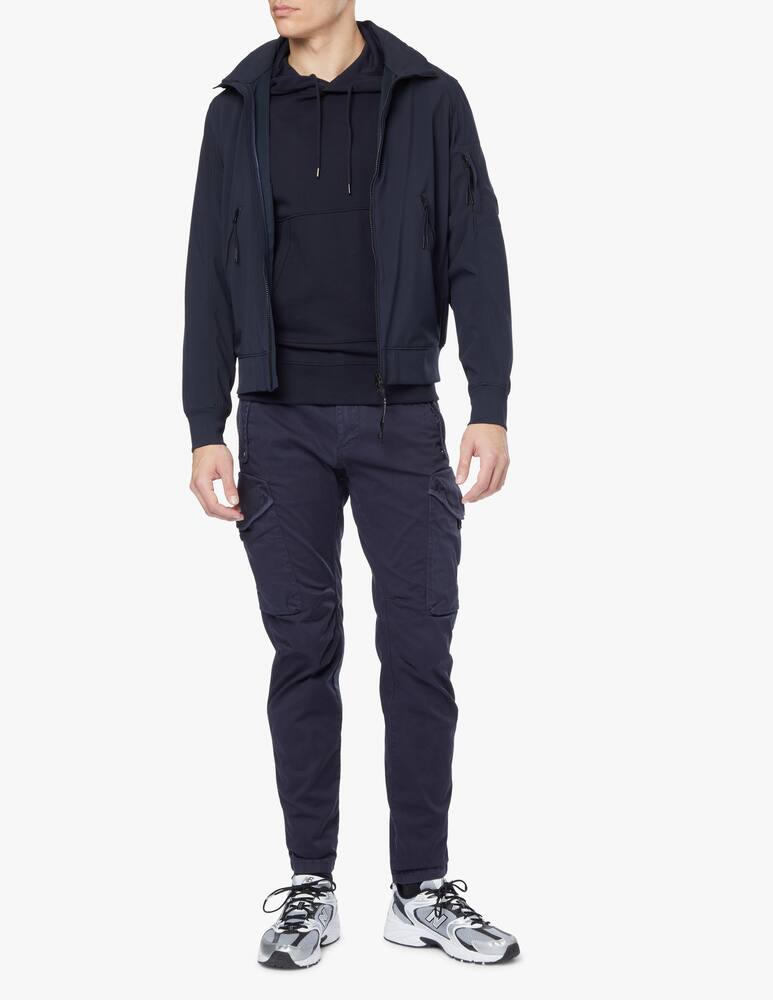 rinascente Cp Company Diagonal fleece hoodie logo - blue