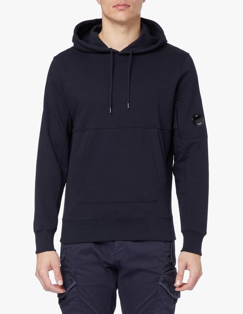 rinascente Cp Company Diagonal fleece hoodie logo - blue