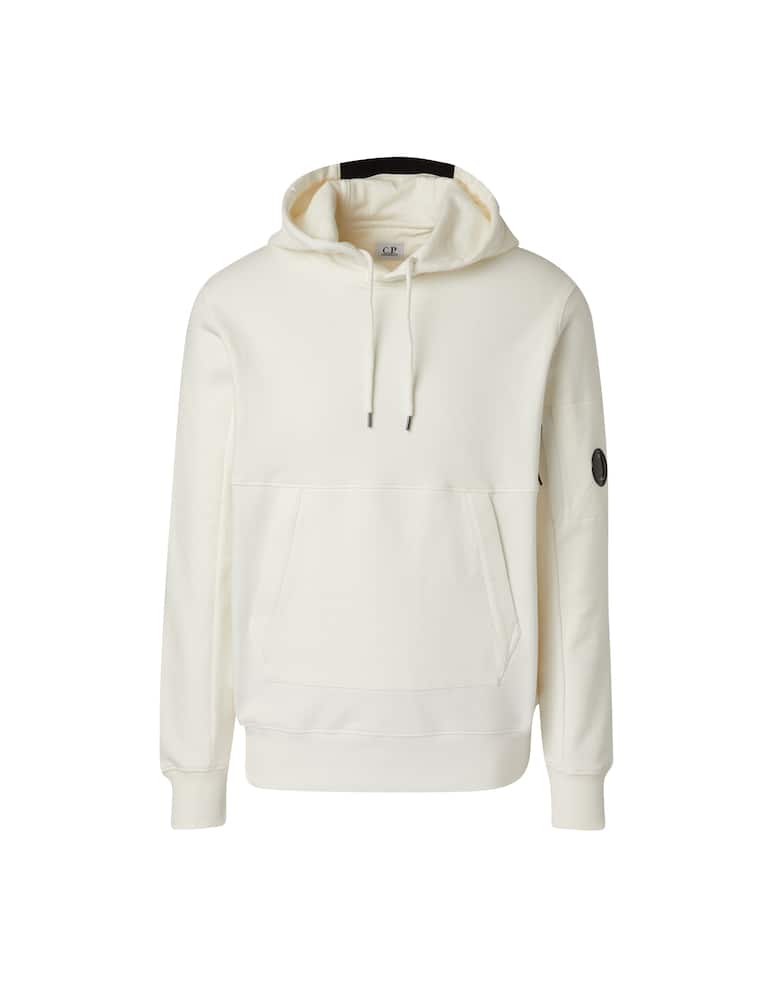 rinascente Cp Company Diagonal fleece hoodie logo - white