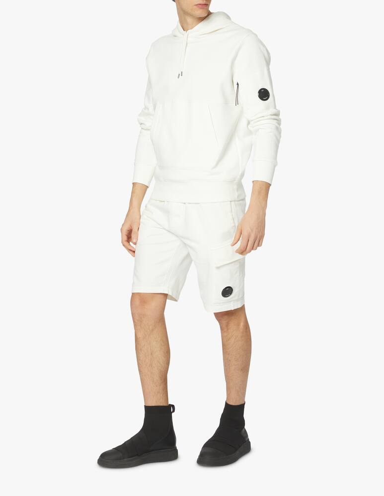 rinascente Cp Company Diagonal fleece hoodie logo - white