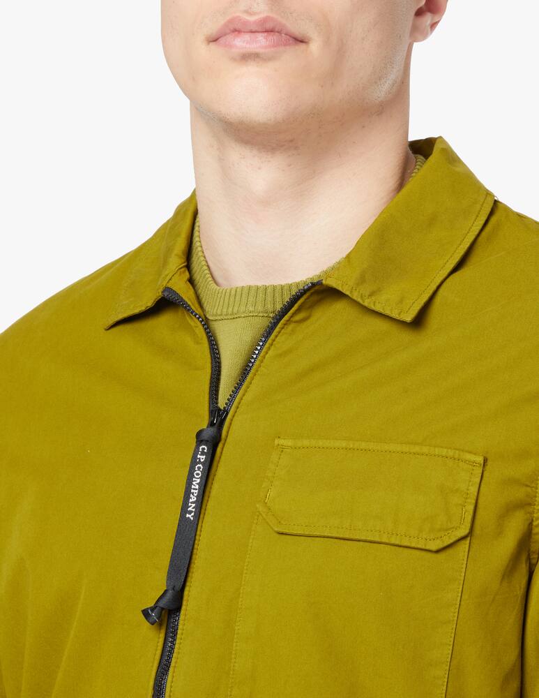 rinascente Cp Company Camicia gabardine smerigliata con zip - verde