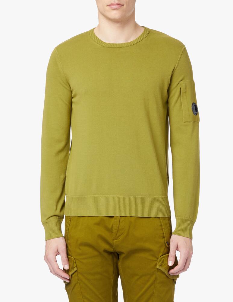 rinascente Cp Company Crepe lens cotton roundneck sweater - green