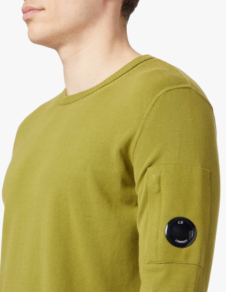rinascente Cp Company Crepe lens cotton roundneck sweater - green