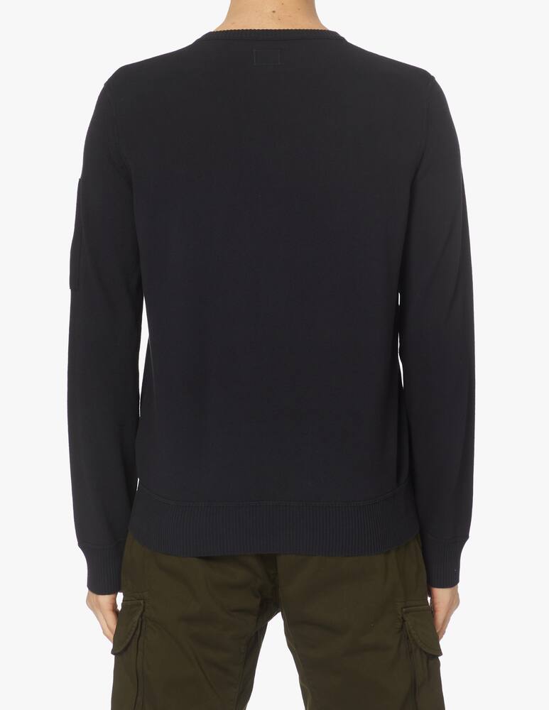 rinascente Cp Company Crepe lens cotton roundneck sweater - black