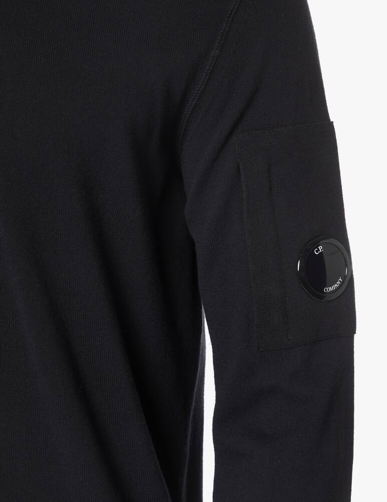 rinascente Cp Company Crepe lens cotton roundneck sweater - black