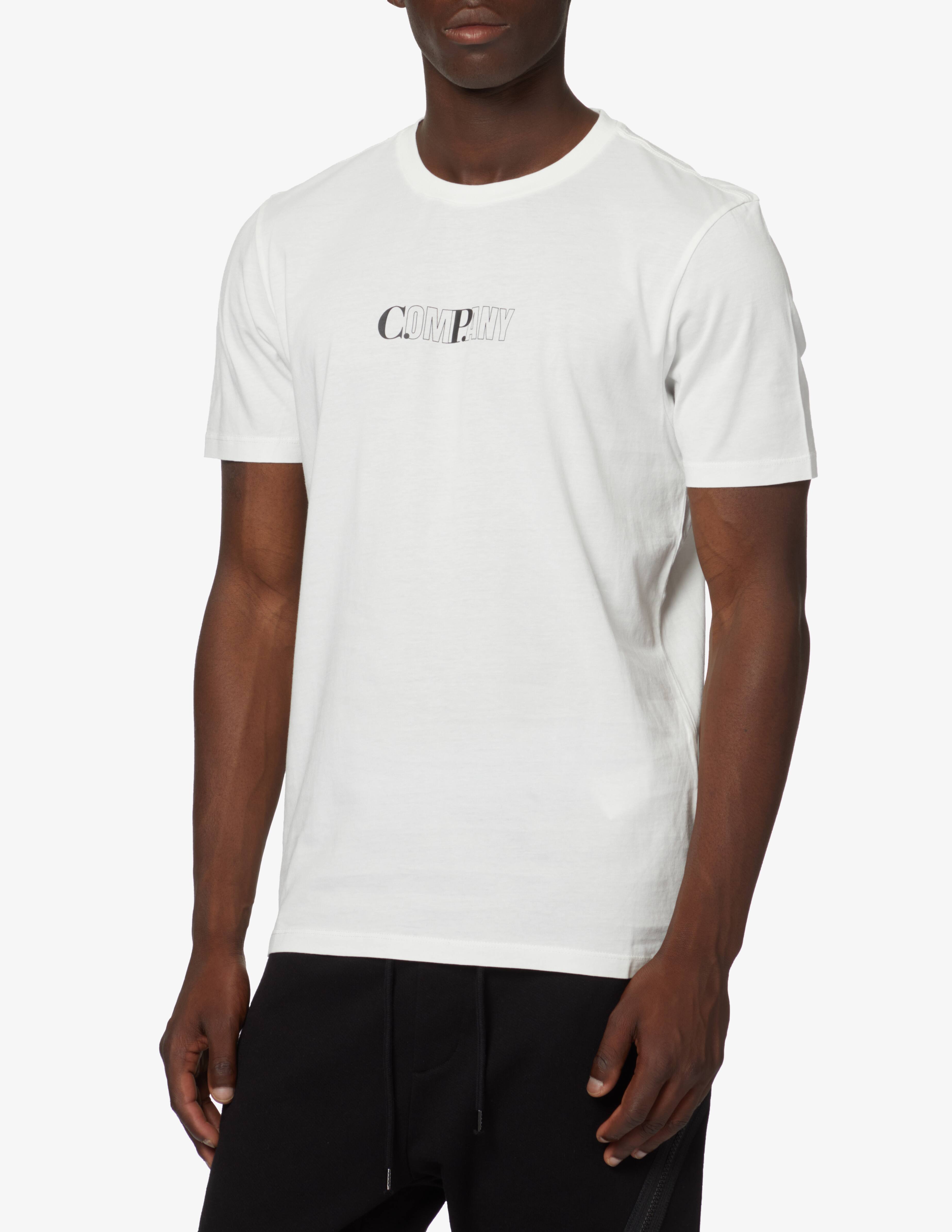 C.P. Company T-shirt manica corta bambino con logo panna main image 0