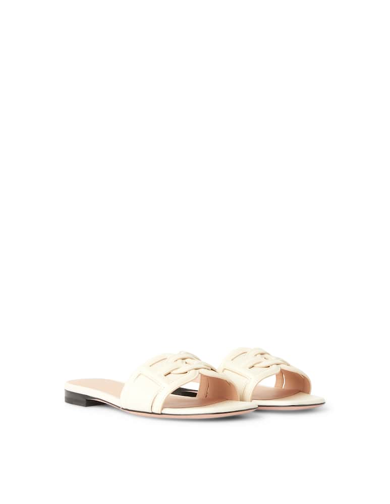 rinascente Bally Peoni flats in embossed leather - white