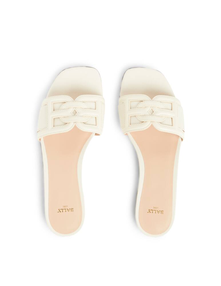 Bally Ciabattine in pelle martellata Peoni - bianco - immagine 3 Bally Ciabattine in pelle martellata Peoni - bianco - immagine 3
