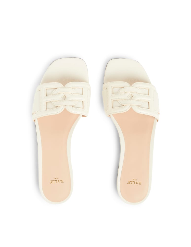 rinascente Bally Peoni flats in embossed leather - white