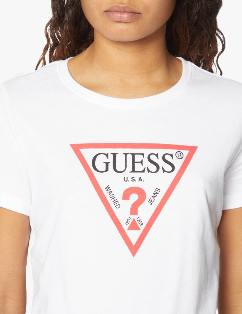 rinascente Guess Maglia a maniche lunghe con logo trianolare - bianco