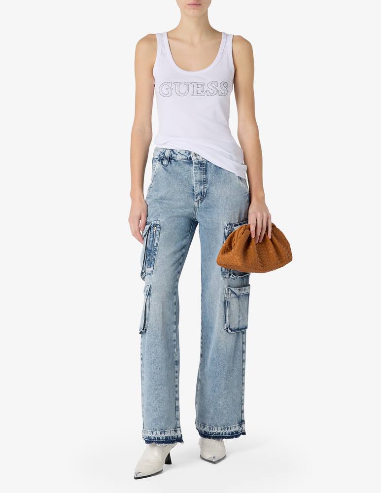 rinascente Guess Embellished logo tank top