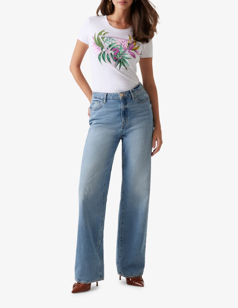 rinascente Guess T-shirt stampa triangolo foglie