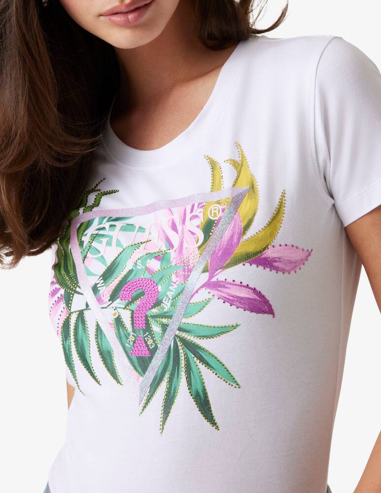 rinascente Guess T-shirt stampa triangolo foglie