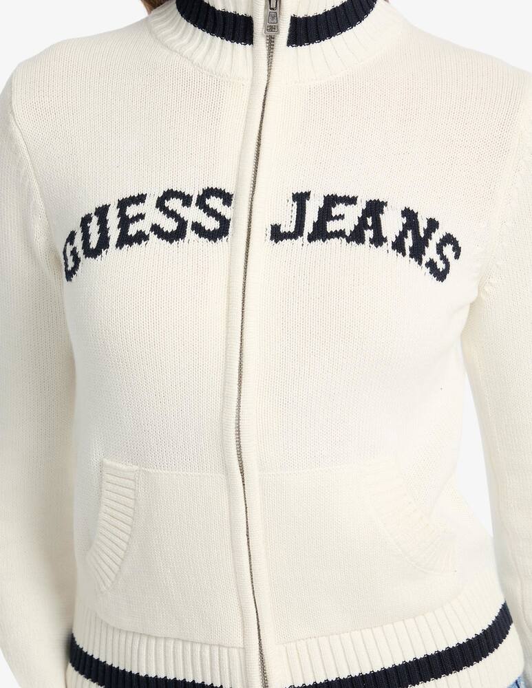 Guess Jeans Zipped intarsia sweater - picture 4 Guess Jeans Zipped intarsia sweater - picture 4