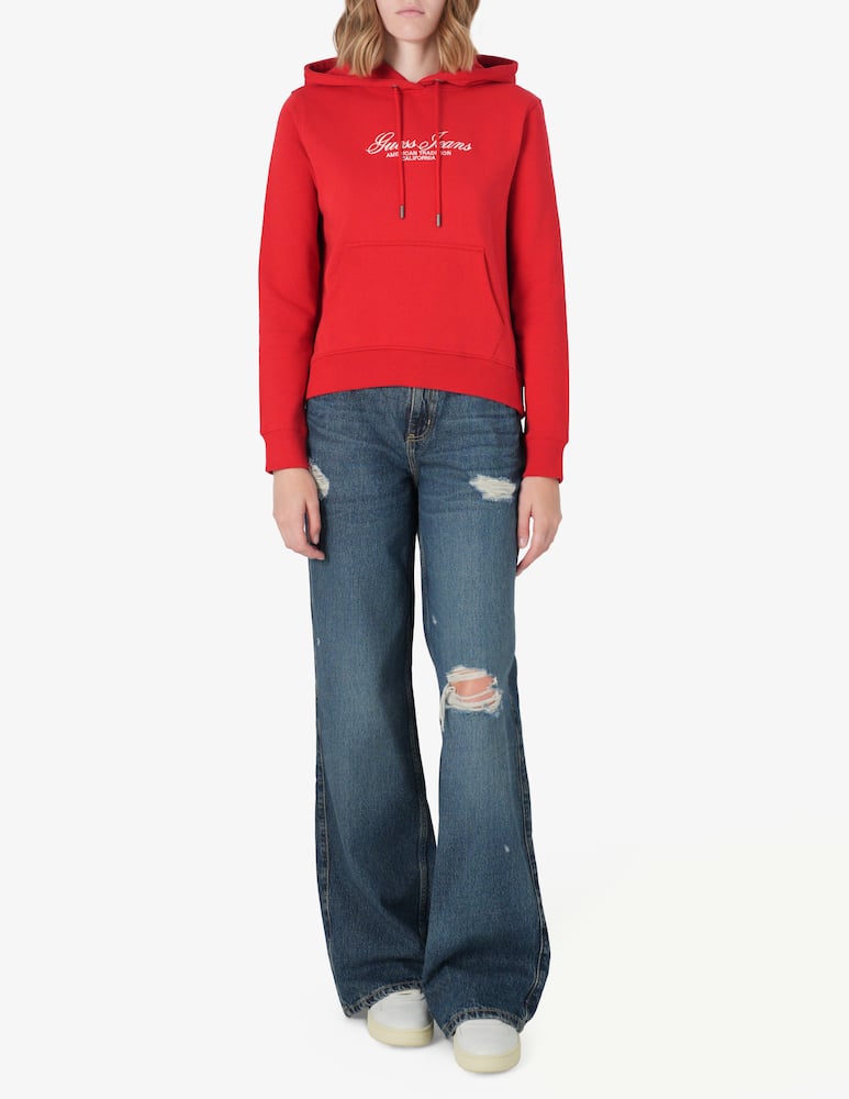 rinascente Guess Jeans Felpa cappuccio script