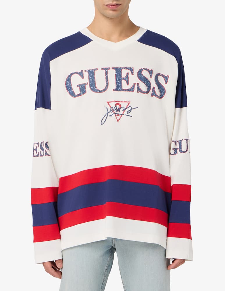 rinascente Guess Jeans Hockey logo tee