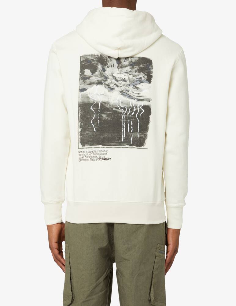 rinascente Cp Company Felpa con cappuccio stampa terra - Bianco