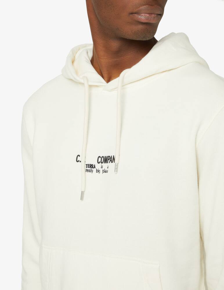 rinascente Cp Company Felpa con cappuccio stampa terra - Bianco