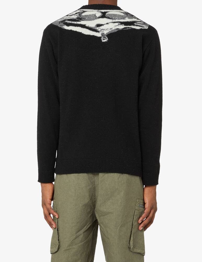 rinascente Cp Company Logo roundneck wool sweater - Black