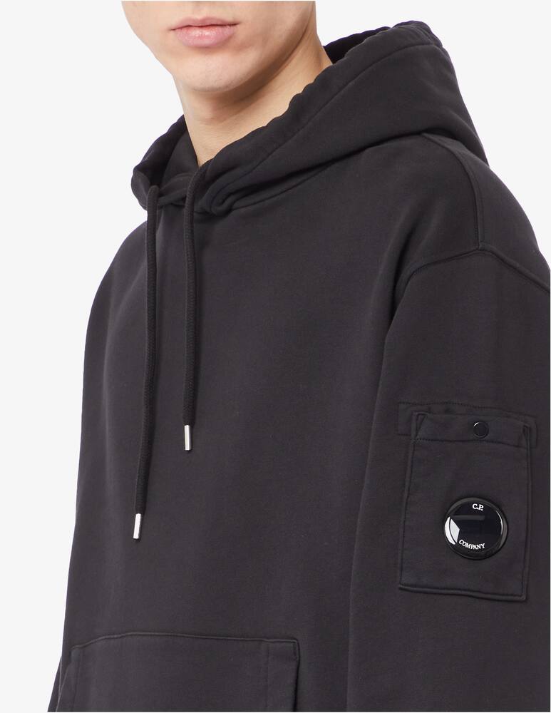 rinascente Cp Company Cotton diagonal fleece lens hoodie