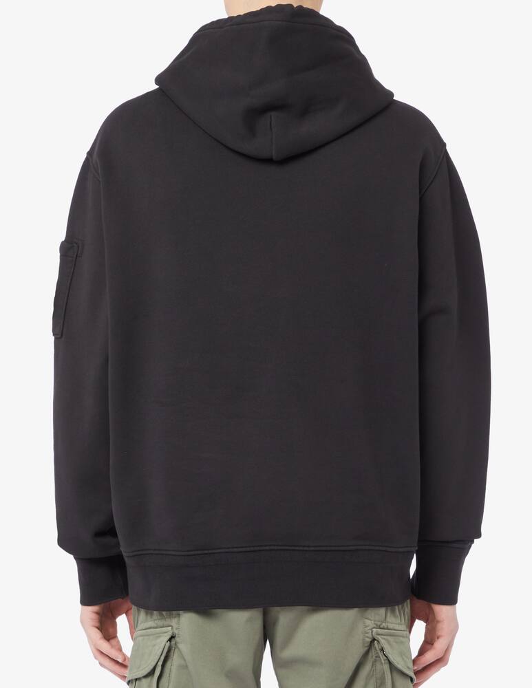 rinascente Cp Company Cotton diagonal fleece lens hoodie