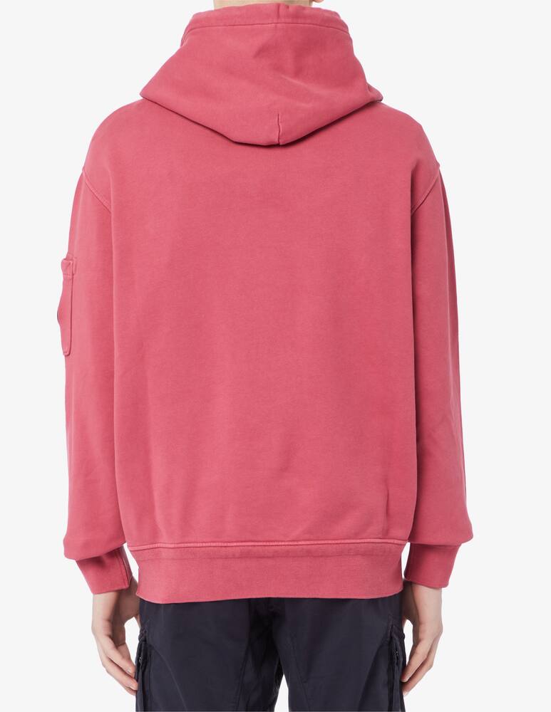 rinascente Cp Company Cotton diagonal fleece lens hoodie