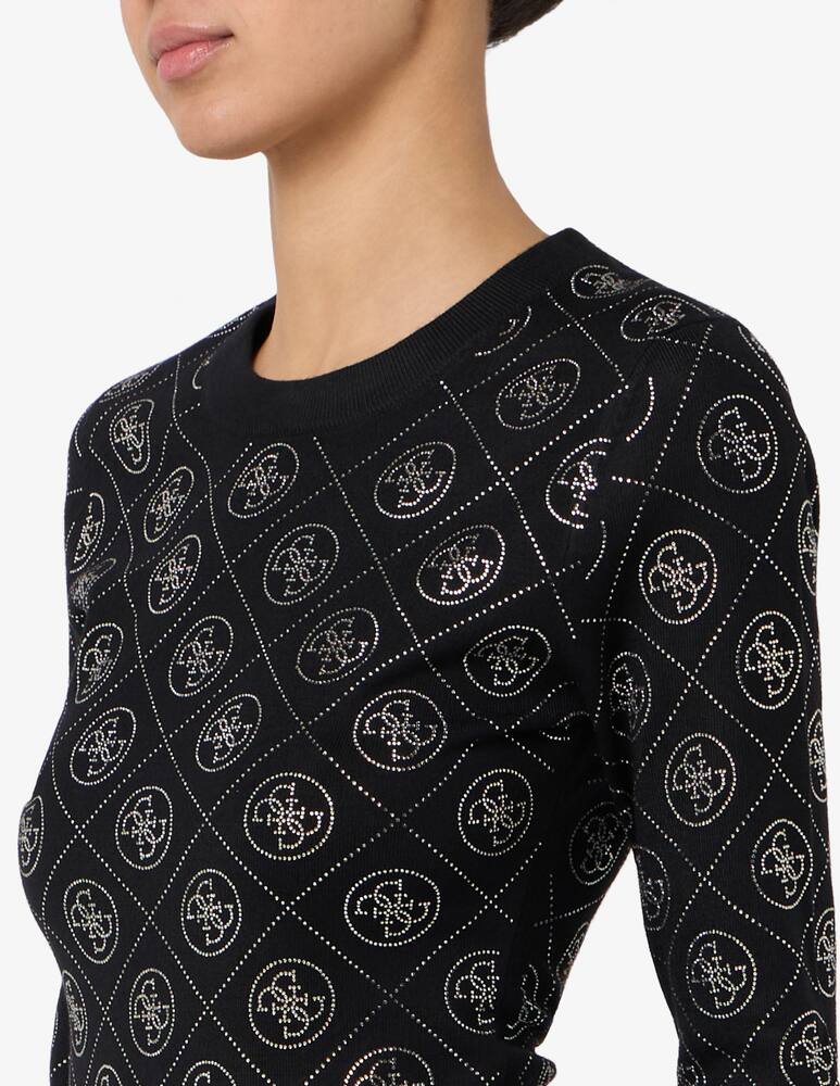 Guess Maglia girocollo strass 4G - immagine 4 Guess Maglia girocollo strass 4G - immagine 4