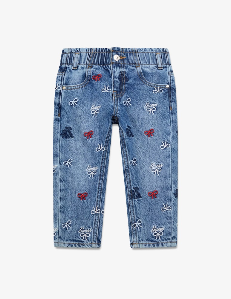 rinascente Guess Embroidered paperbag denim trousers