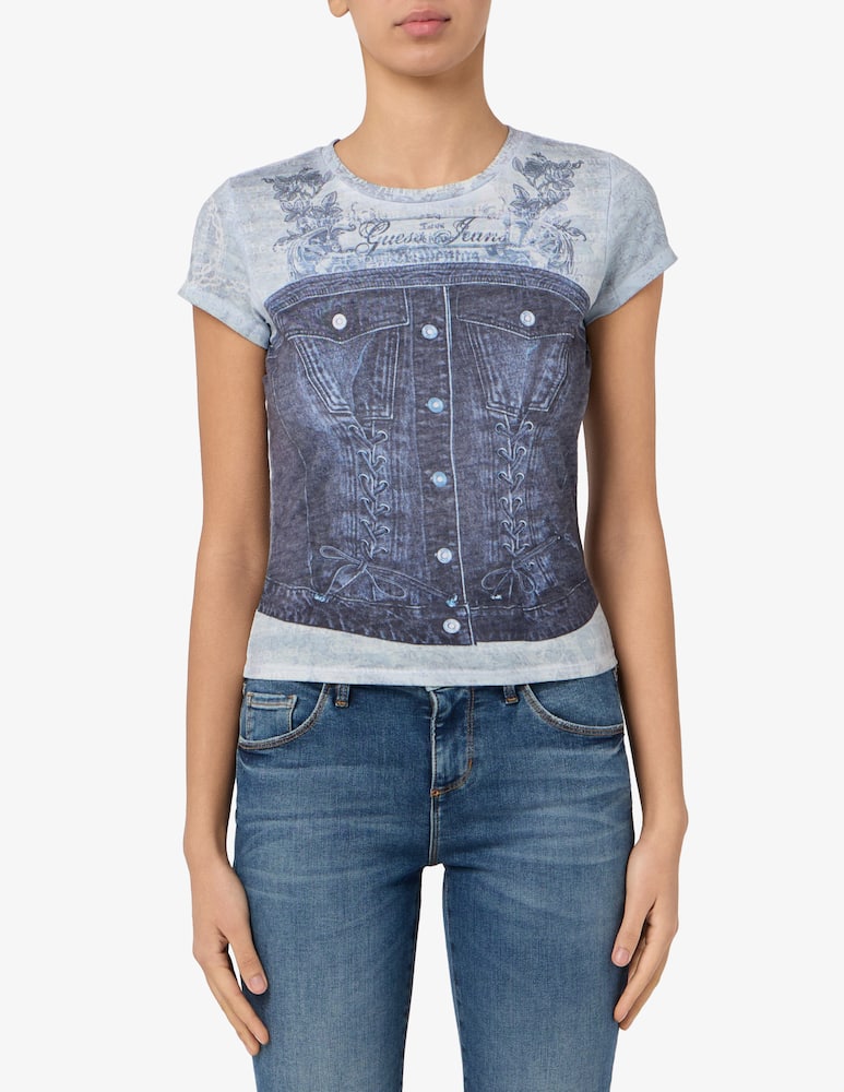 rinascente Guess Denim bustier t-shirt