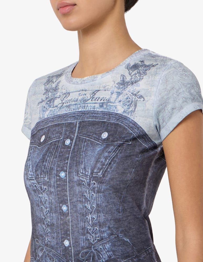 rinascente Guess Denim bustier t-shirt
