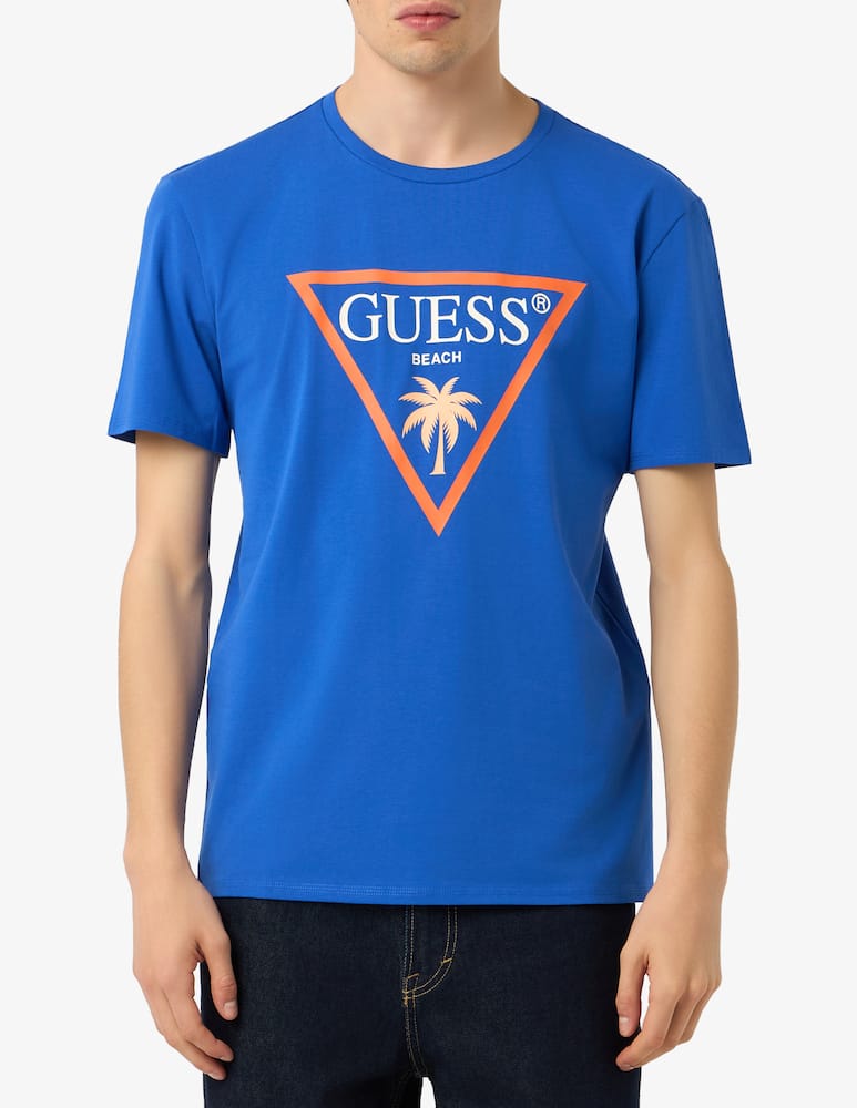 rinascente Guess Triangle palm logo t-shirt
