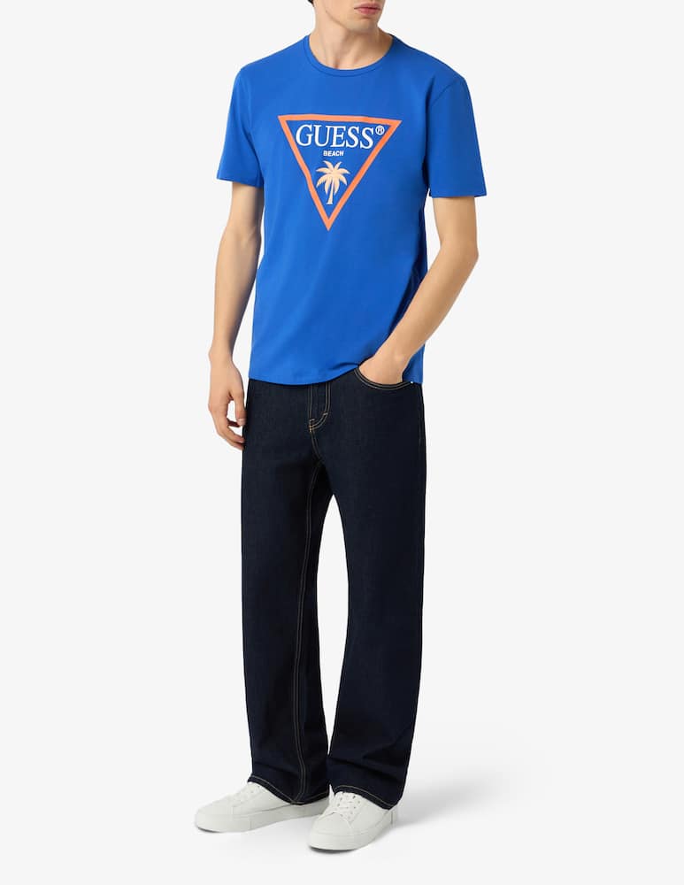 rinascente Guess Triangle palm logo t-shirt