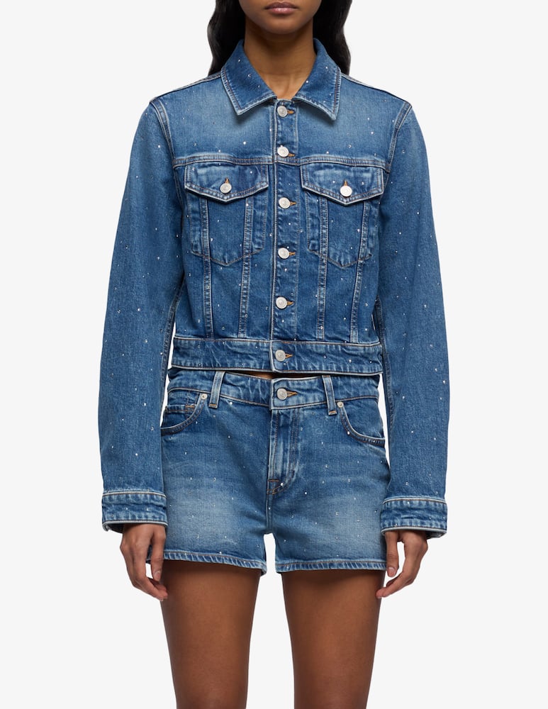 7 For All Mankind Giacca jeans con strass - immagine 1 7 For All Mankind Giacca jeans con strass - immagine 1