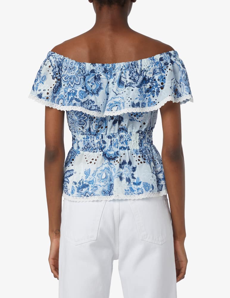 rinascente Guess Peggy printed ruffled top