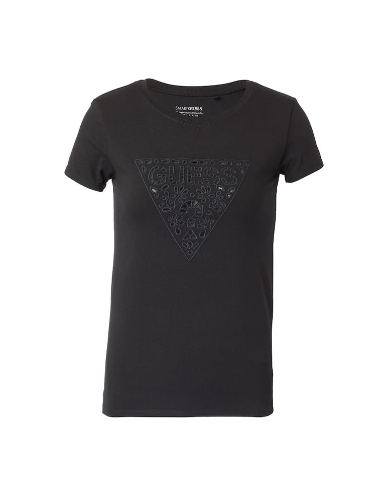 Guess Cotton t-shirt with macramè logo - black - picture 5 Guess Cotton t-shirt with macramè logo - black - picture 5