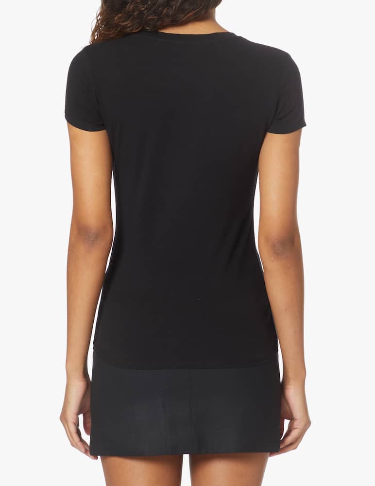 Guess Cotton t-shirt with macramè logo - black - picture 3 Guess Cotton t-shirt with macramè logo - black - picture 3