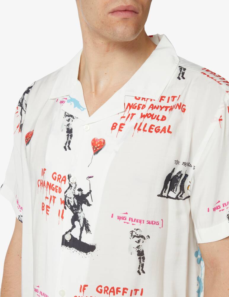 rinascente Guess Camicia maniche corte banksy graffiti