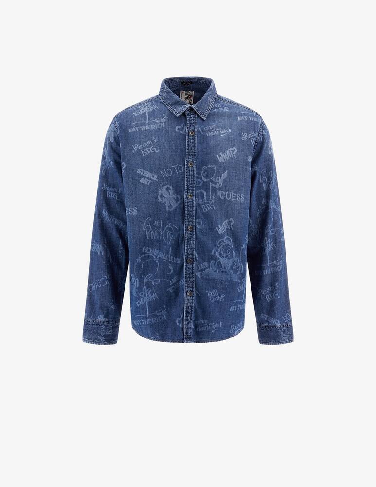 Guess Camicia banksy in denim - immagine 1 Guess Camicia banksy in denim - immagine 1