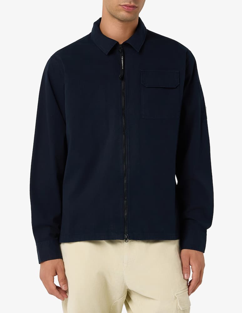 rinascente Cp Company Overshirt con zip in gabardine di cotone