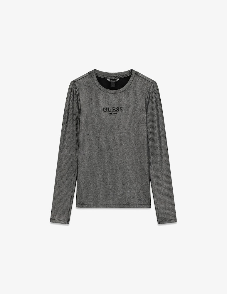 Guess T-shirt slim a coste maniche lunghe - immagine 1 Guess T-shirt slim a coste maniche lunghe - immagine 1
