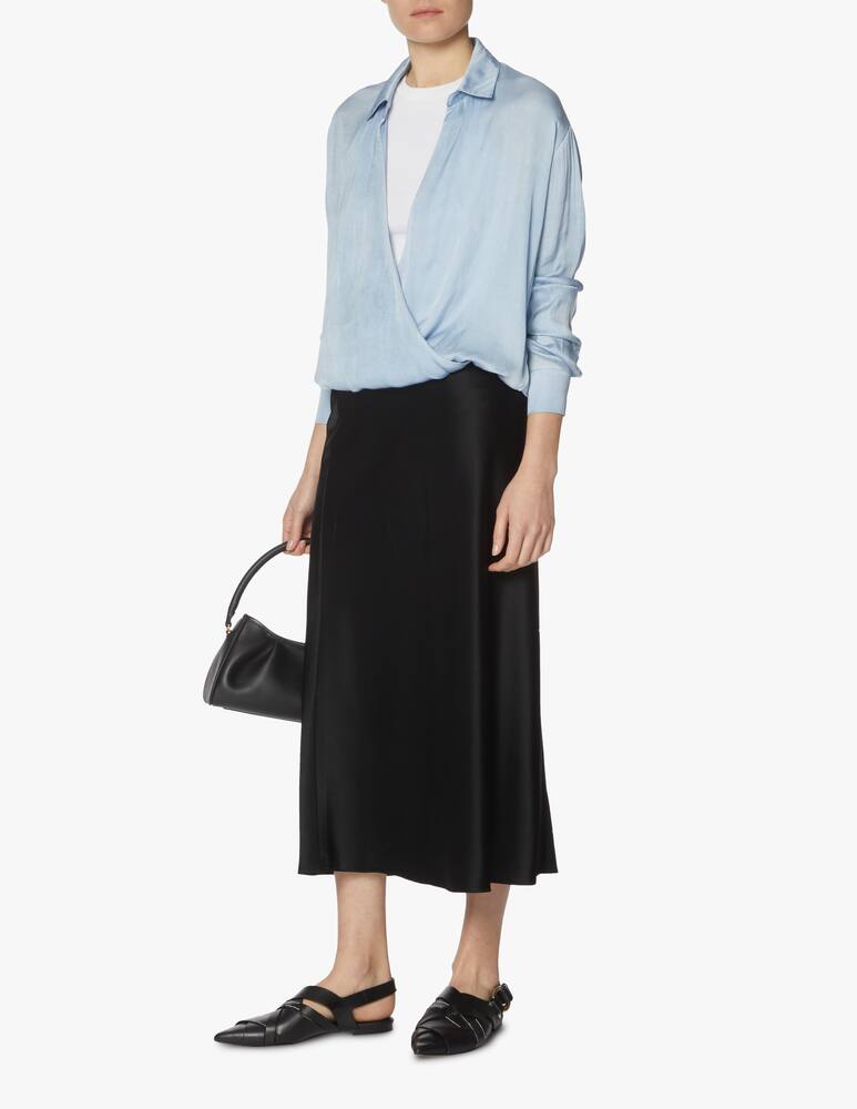 rinascente Guess Blusa in misto seta scollo a v - azzurro