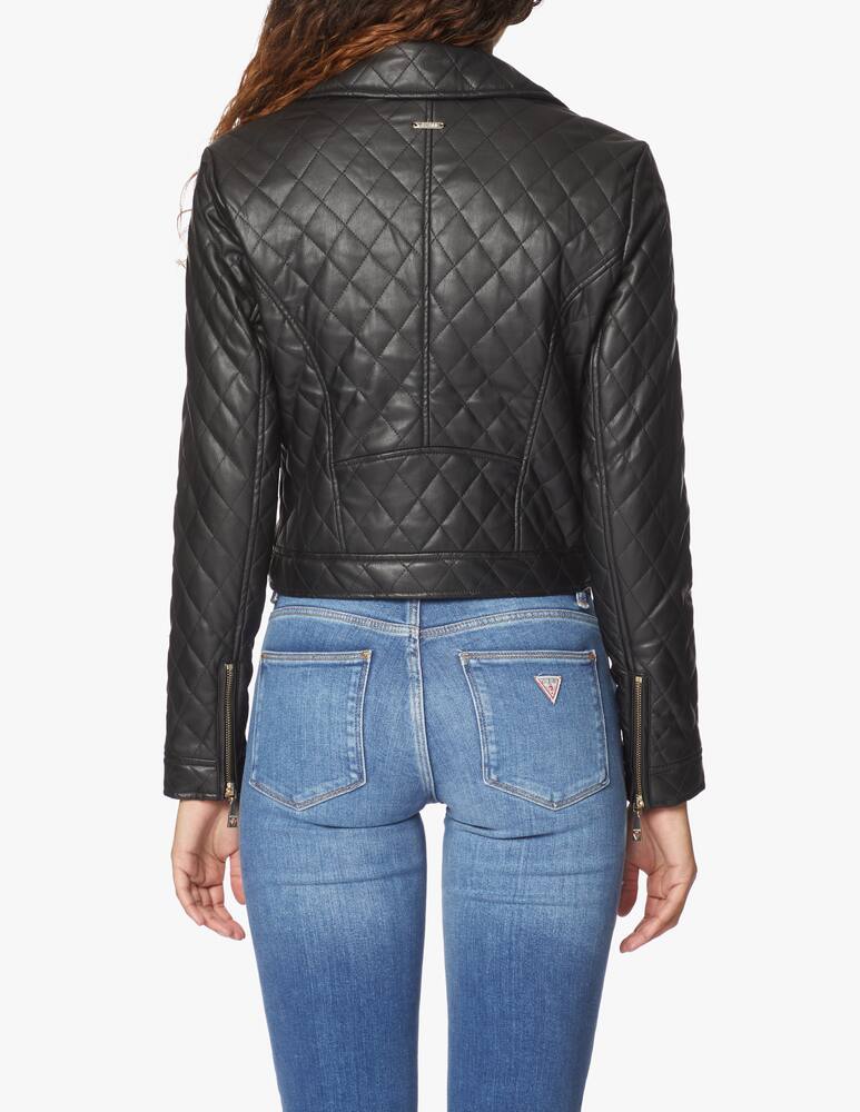 rinascente Guess Quilted biker jacket - black