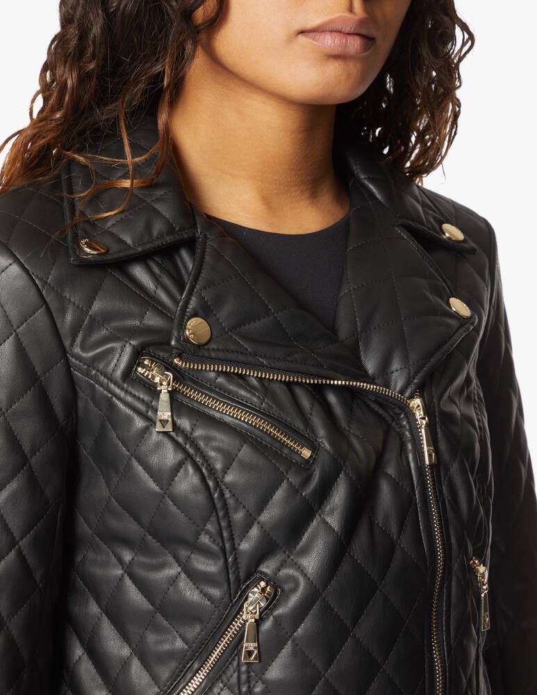 rinascente Guess Quilted biker jacket - black