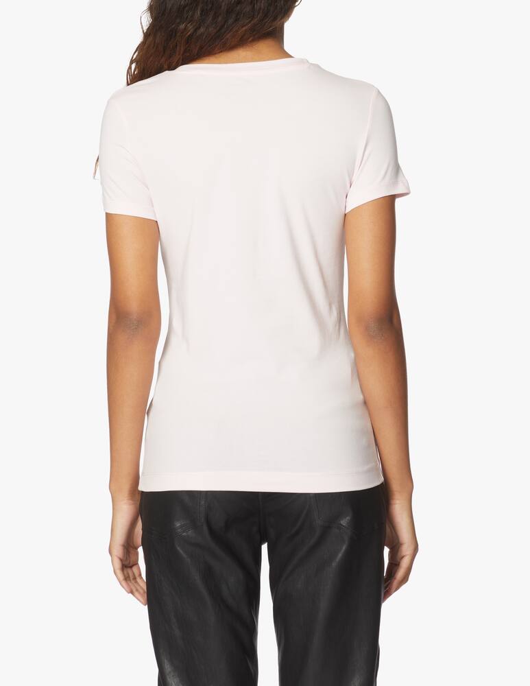 rinascente Guess T-shirt in cotone con logo strass - rosa
