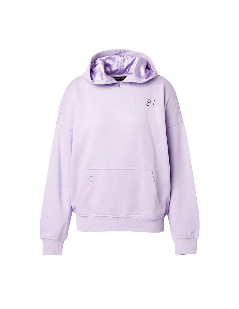 rinascente Guess Cotton hoodie with logo - lilac